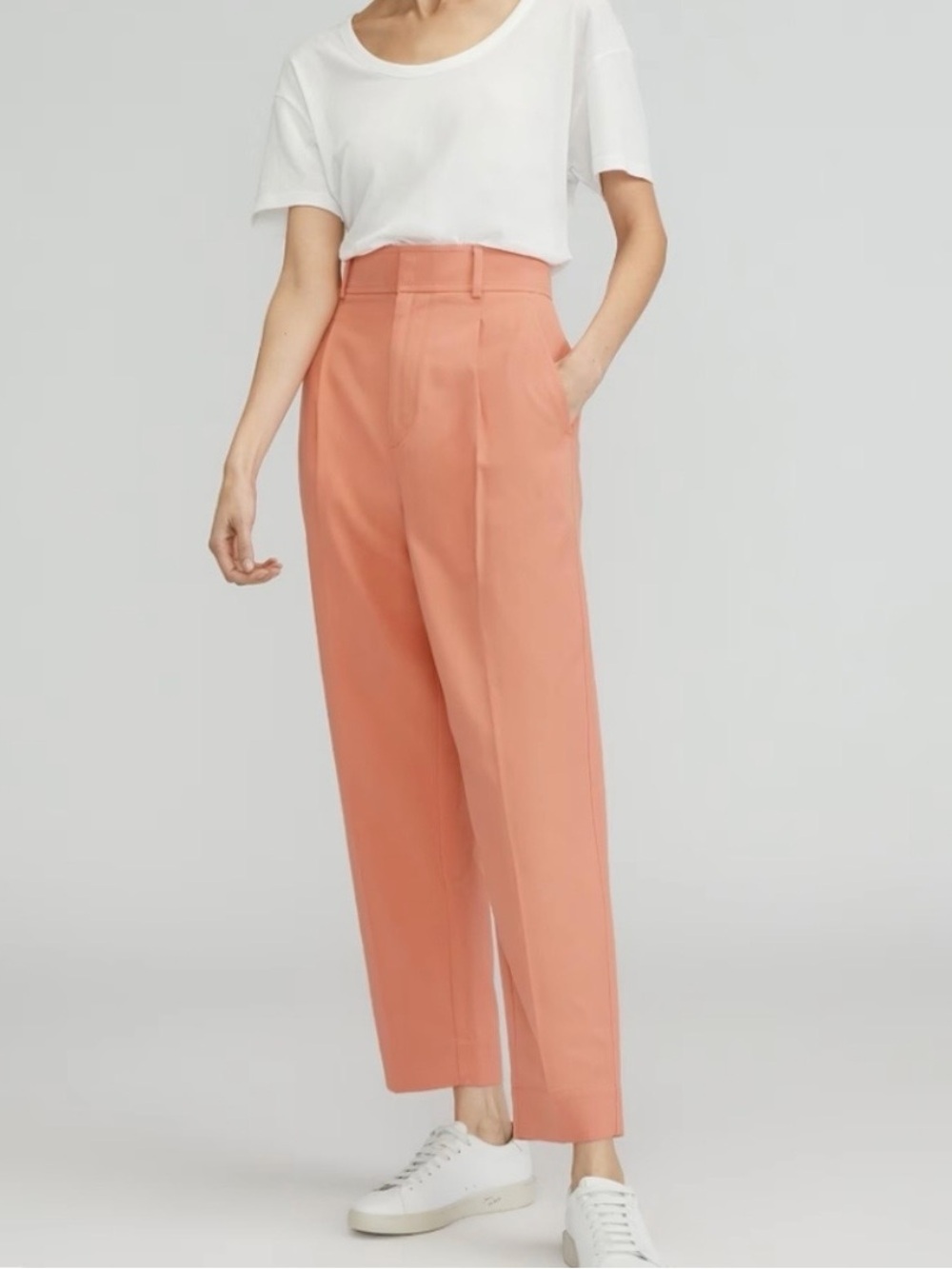 Everlane The Tencel Way High Drape Pant Coral Pink Women’s Size 10 EUC